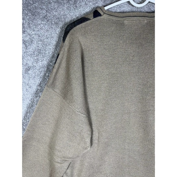 Consensus Merino Wool Blend Italy Argyle Knit Sweater Mens Size XL Tan Pullover - Picture 11 of 15
